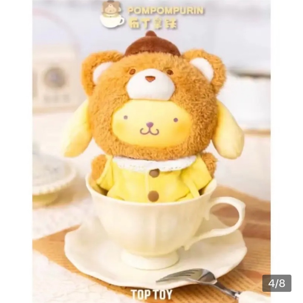 🆕 Sanrio Top Toy Pompompurin Family Latte Baby Cute Keychain Toy